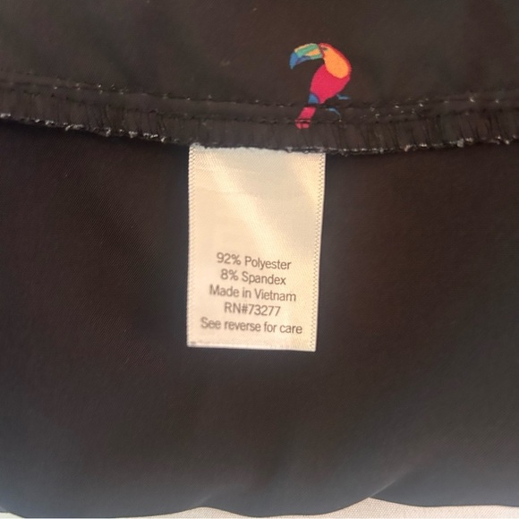 Croft & Barrow Plus Size XXL Skorts Skirt with shorts under Black w Pink Parrots - Picture 4 of 9